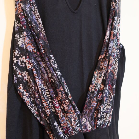 Maurices Black Sweater with Pattern Sleeves - Picture 3 of 5